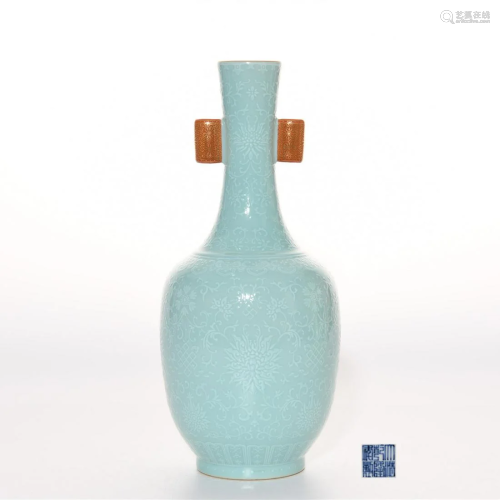 A Turquoise Glazed Arrow Vase Qianlong Mark