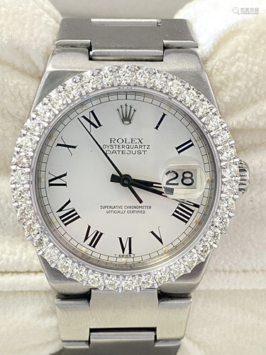 Rolex Oysterquartz Datejust, 36mm w/ Diamond Bezel