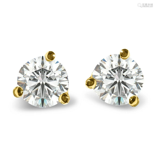 Martini Style 1.20 Carat VVS Diamond Stud Earrings in