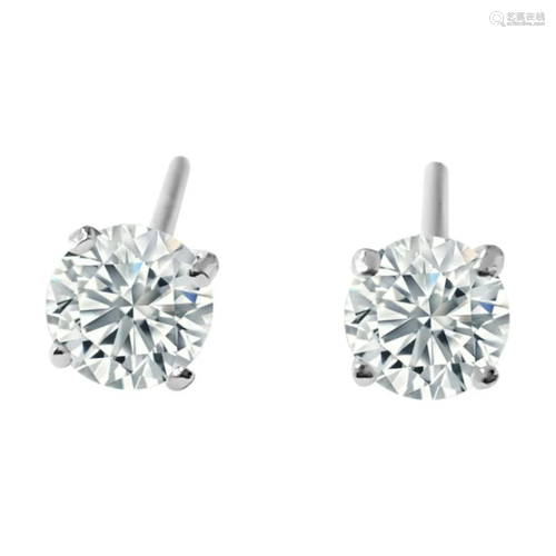 50 Carat Diamond Stud Earrigs 14Kt White Gold