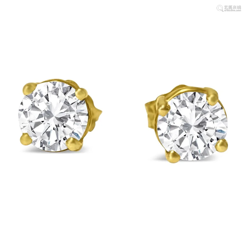 4mm VVS Diamond Studs in 14k Gold Unisex