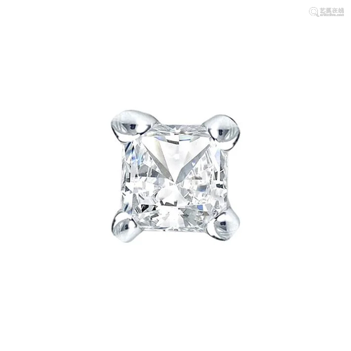 30 Carat Princess Cut Solitaire Diamond Stud Earrings