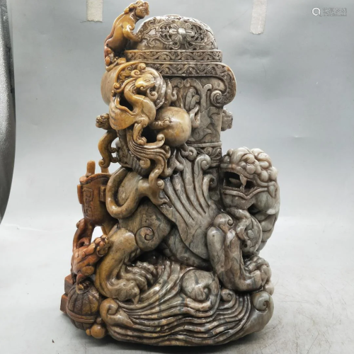 Shoushan stone animal statue ornaments and the weight