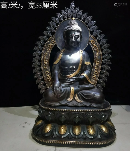 Gilt bronze real gold Buddha statue the weight is 89.6
