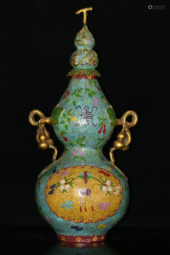 Old collection of pure copper cloisonne handmade