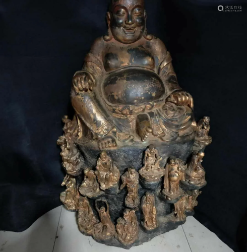 Bronze eighteen arhat Maitreya Buddha the weight is