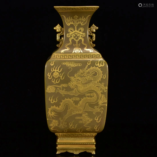 Qing Dynasty Qianlong period tea foam glaze double-ear