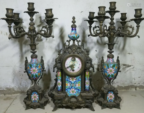 A set of Western clocks and watches with enamel wax