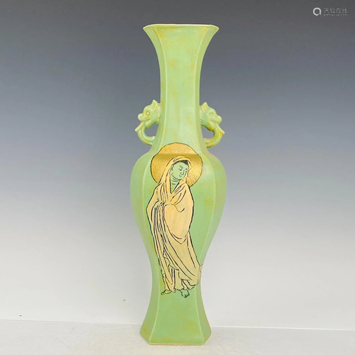 Dazhou Chai Kiln Painted Vase, 40 cm high, 13 cm