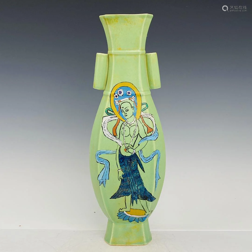 Dazhou Chai Kiln Painted Vase, 40 cm high, 14 cm