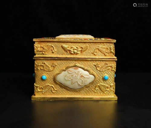 A collection of Qing dynasty gilt bronze inlaid