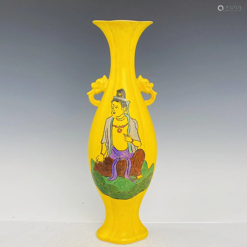 Dazhou Chai Kiln Painted Vase, 39 cm high, 12 cm