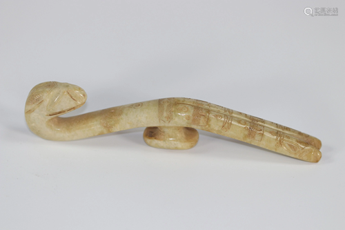 Jade fibula, China Qing period.