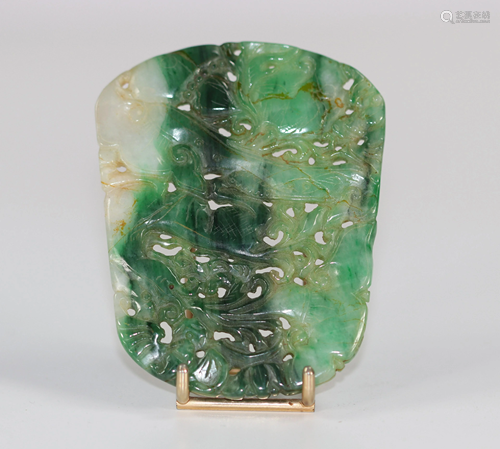 French jadeite pendant, late Qing period China.