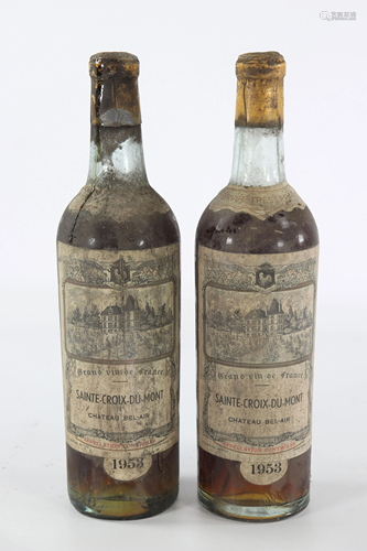 2 bottles of chateau BEL-AIR - Sainte Croix du Mont -