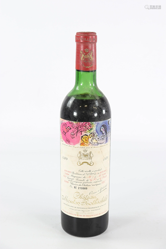 1 bottle Chateau Mouton Rotschild 1970 - 1er grand cru