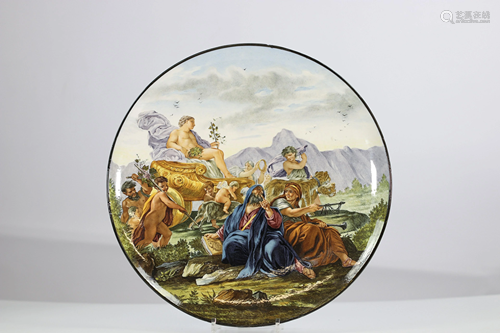 Ginori large dish painted with an antique scene