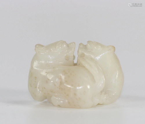 Double shi-shi jade pendant, China Qing period