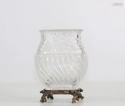 Baccarat, Arabian crystal vase, bronze mount, France,