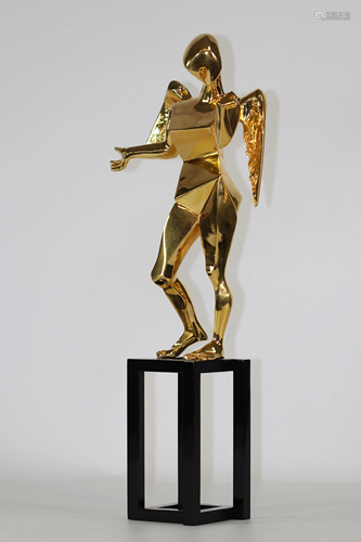 Salvador Dali The Cubist Angel 1983 Bronze gilded with