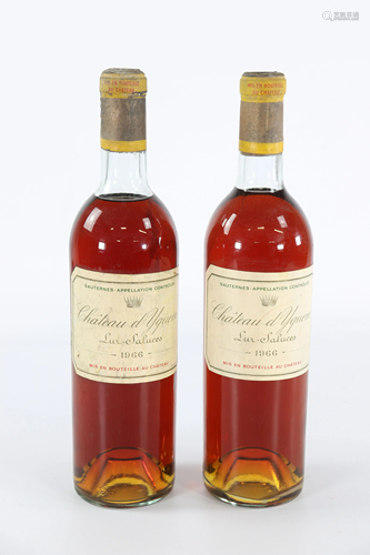 2 bottles of Chateau d'Yquem - Lur Saluces - 1966