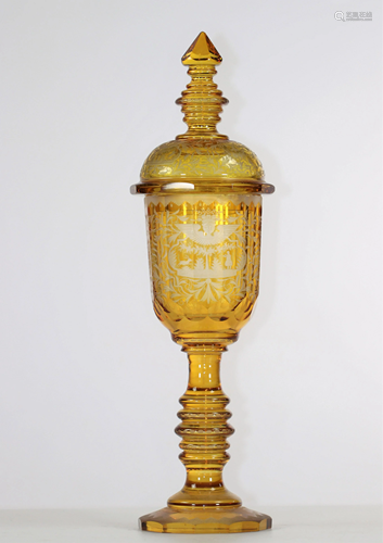 Important bohemian crystal pokal, for the Ottoman