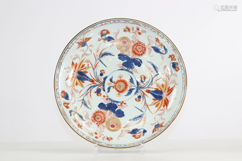 China plate decorated with Imari flowers 18th brand