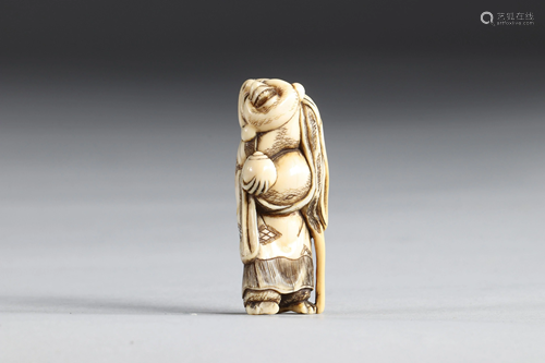 Netsuke carved - a character. Japan Meiji 19th century