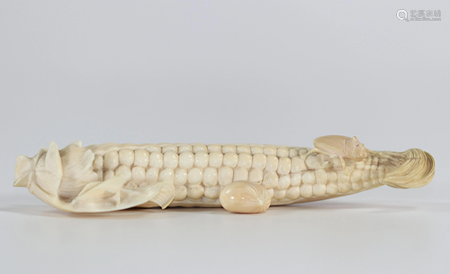 Okimono - Meji period - around 1900 - corn and insects