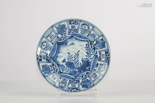 Kraak style porcelain plate, China XVIII Kangxi period.