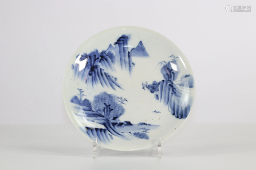 blanc bleu Plate porcelain, Japan XIXth.