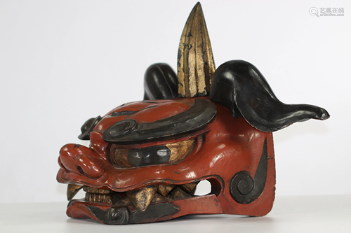 Imposing Shi- Shi Mask Japan early 20th century