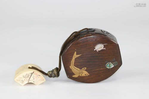 Japan tobacco box, InrÃ´ in the shape of a turtle