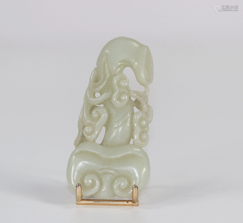 Jade pendant in the shape of a magic mushroom, China