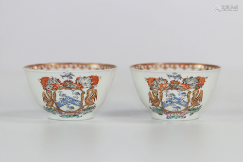 Pair of porcelain bowls, East India Company, China,