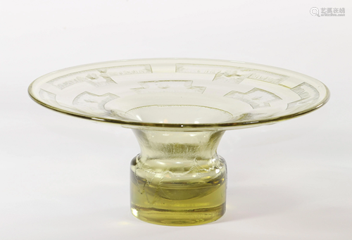 Daum Nancy Art Deco Acid Free Standing Bowl