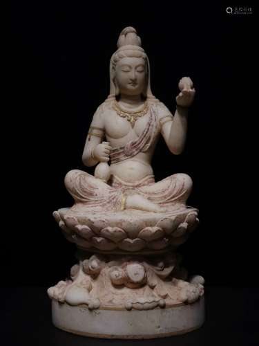 Han White Jade Stone Carved Statue from Northern Wei