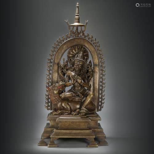 Copper and Golden Tara Statue from Ming