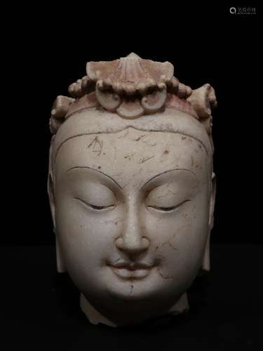 White Marble Buddha Head from Northern Qi