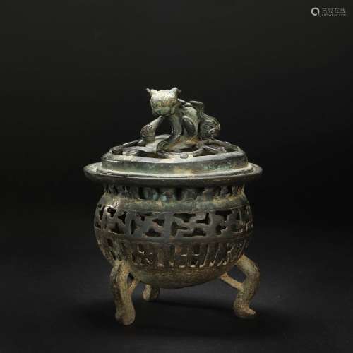 Copper Censer with Lion Form from Jin