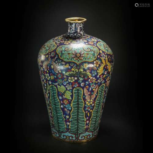 Cloisonne Prunus Vase from Qing