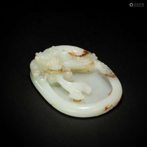 HeTian Jade Beast Pen Washer from Qing