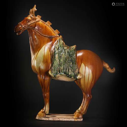 Tri-Colored Horse Statue from Tang