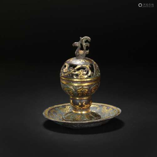 Silvering and Golden censer from Han