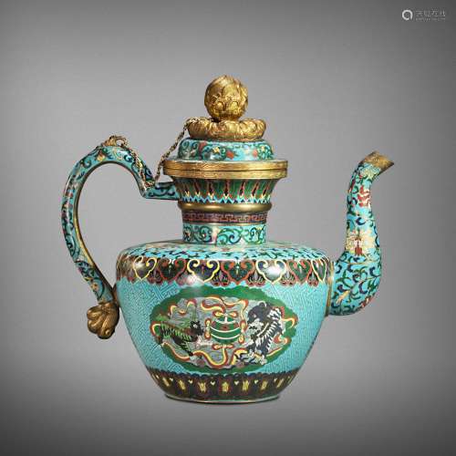 Cloisonne copper and Golden Vase from Qing