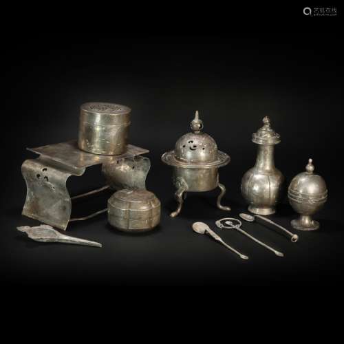 A set of Silvering Censer Tool from Yuan