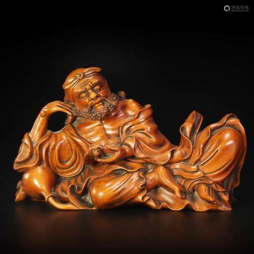 Yellow Wood Ornament from Qing