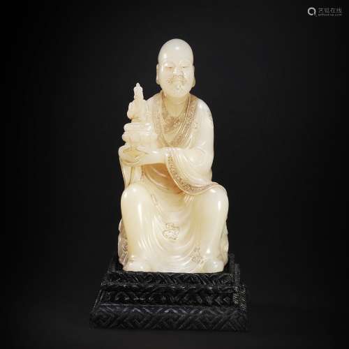 Moutain Stone Buddha Statue from Qing