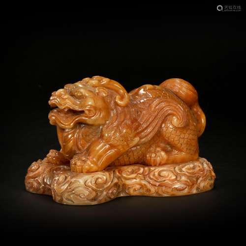 ShouShan Stone Ornament  in Beast form from Qing