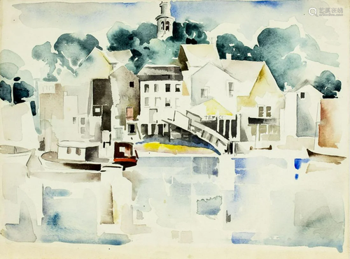 Susette Keast (PA,1892-1932) watercolor painting